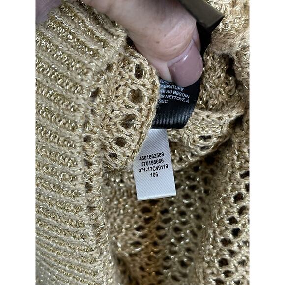 Chico's Travelers Gold Shimmer Sweater 1 8/10 M Retails $118.00 - Picture 6 of 7